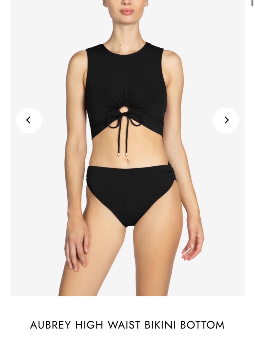 Robin Piccone Black High Waist Bikini Bottom
